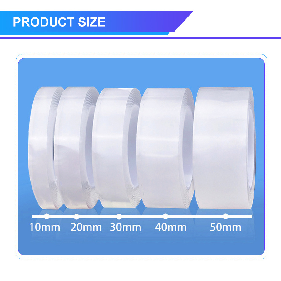 Double-side adhesive nano waterproof strong double sided sticky hair extension one side 0.5mm ivy grip clear tape