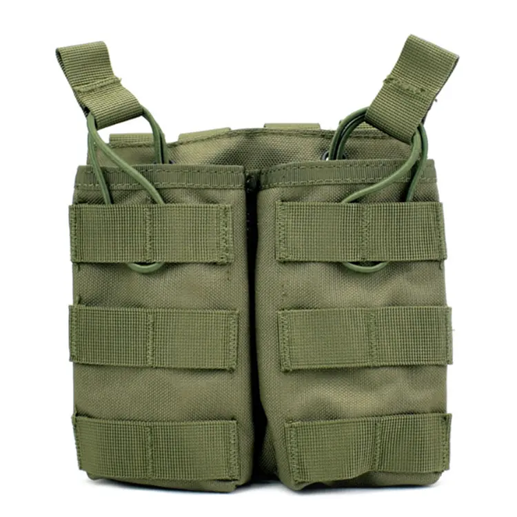 Tactical Nylon Cartridge Holder Double Magazine Pouch Paintball Vest Accessories Molle Mag Carrier