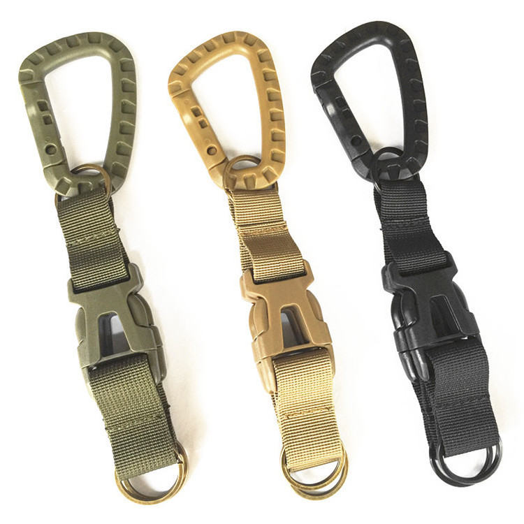 QIYU Tactical Molle Belt Carabiner Backpack Bag Hook Buckle Strap Clip