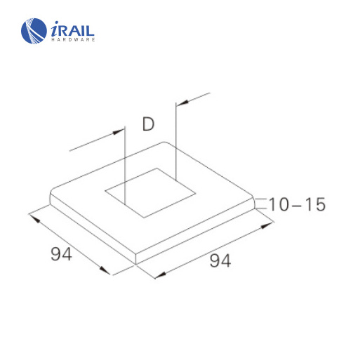 hot sale cheap stainless steel handrail square base plate  cover for railings