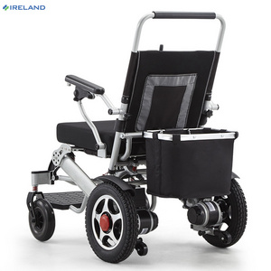 Portable Lightweight Light Fully Automatic Folding Remote Control Electric Beach Wheelchair For Adults