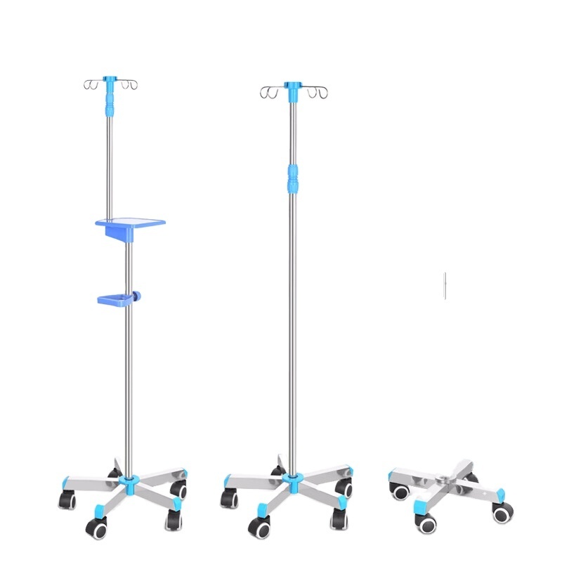 Movable Infusion IV Pole Drip Stand with stainless steel material for Hospital