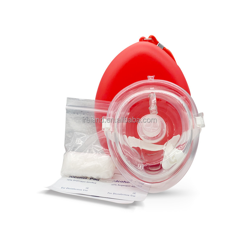 Emergency Disposable Cpr Face Shield Mask For Breathing With One-way Valve And Customized Logo