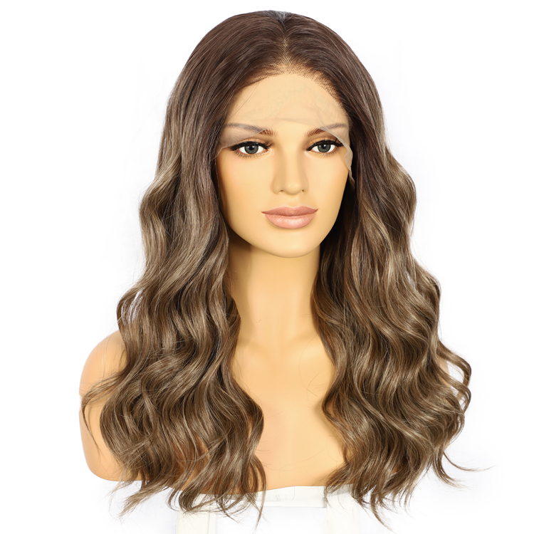 Highlight 16inch Futura Heat Resistant Fiber Hair Wigs Mixed Brown Synthetic Fiber Wig Premium Synthetic Hair for Women