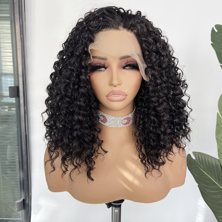 Long Afro Deep Curl 2# Color Wigs for Women 13x4 Futura Hair Heat Resistant Synthetic Lace Front Wigs Fluffy Daily Wear Short