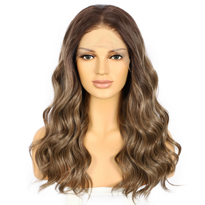 Highlight 16inch Futura Heat Resistant Fiber Hair Wigs Mixed Brown Synthetic Fiber Wig Premium Synthetic Hair for Women