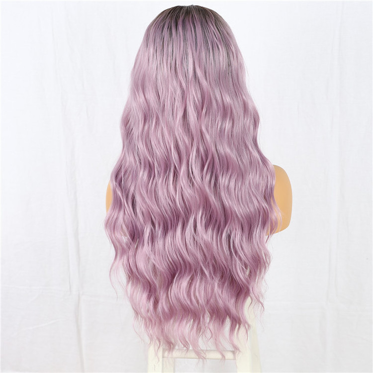 Qingdao BeautyTown Purple Pink Japanese Futura Fiber Synthetic Lace Front Wig Cosplay Mermaid Costume Wig