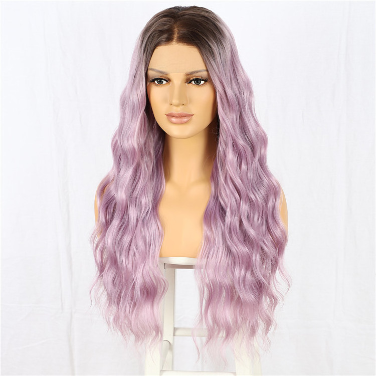 Qingdao BeautyTown Purple Pink Japanese Futura Fiber Synthetic Lace Front Wig Cosplay Mermaid Costume Wig