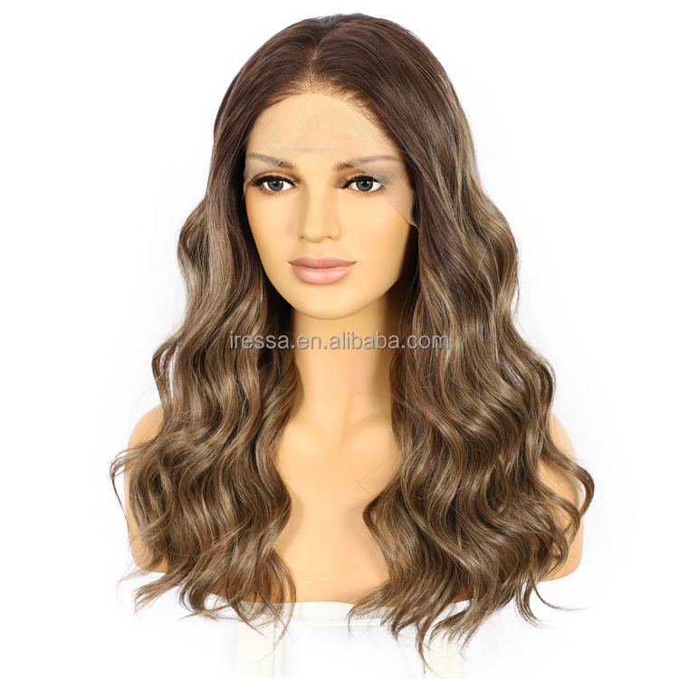 Highlight 16inch Futura Heat Resistant Fiber Hair Wigs Mixed Brown Synthetic Fiber Wig Premium Synthetic Hair for Women