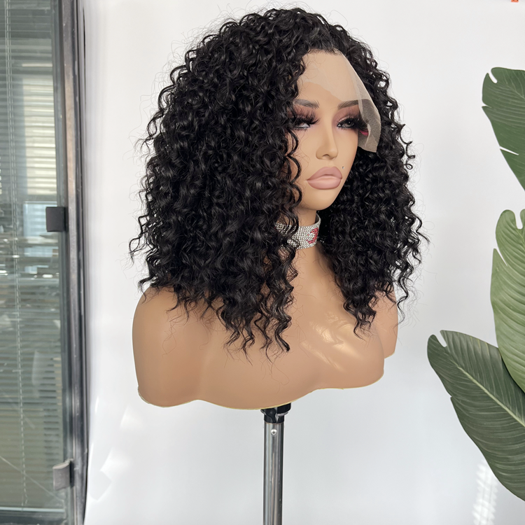 Long Afro Deep Curl 2# Color Wigs for Women 13x4 Futura Hair Heat Resistant Synthetic Lace Front Wigs Fluffy Daily Wear Short