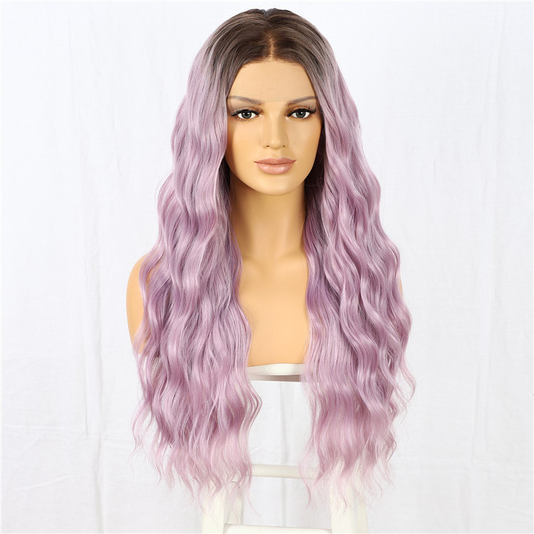 Qingdao BeautyTown Purple Pink Japanese Futura Fiber Synthetic Lace Front Wig Cosplay Mermaid Costume Wig