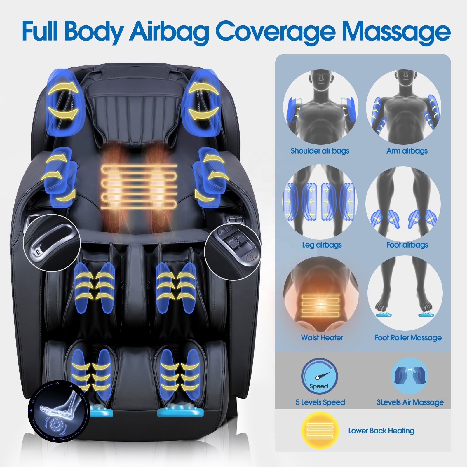 Popular Promotional Human Touch Zero Gravity Seating Massage Chair