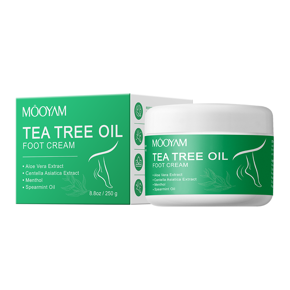 Tea Tree Oil Foot Cream Moisturizing Gently Exfoliating Softens Heel Skin Increasing Skin's Elasticity 250g MOOYAM Foot Cream