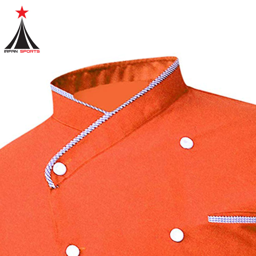 New Sale Chef Jacket Elegant Rim Design Cook   Jacket with Pocket Uniforms For Kitchen Canteen   Hotel