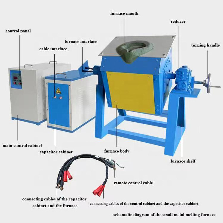 30kg 50kg 100kg Gold Silver Electric Induction Metal Smelting Furnace Machine Small Steel Iron Copper Melting Furnace