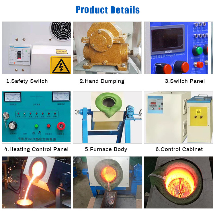 30kg 50kg 100kg Gold Silver Electric Induction Metal Smelting Furnace Machine Small Steel Iron Copper Melting Furnace