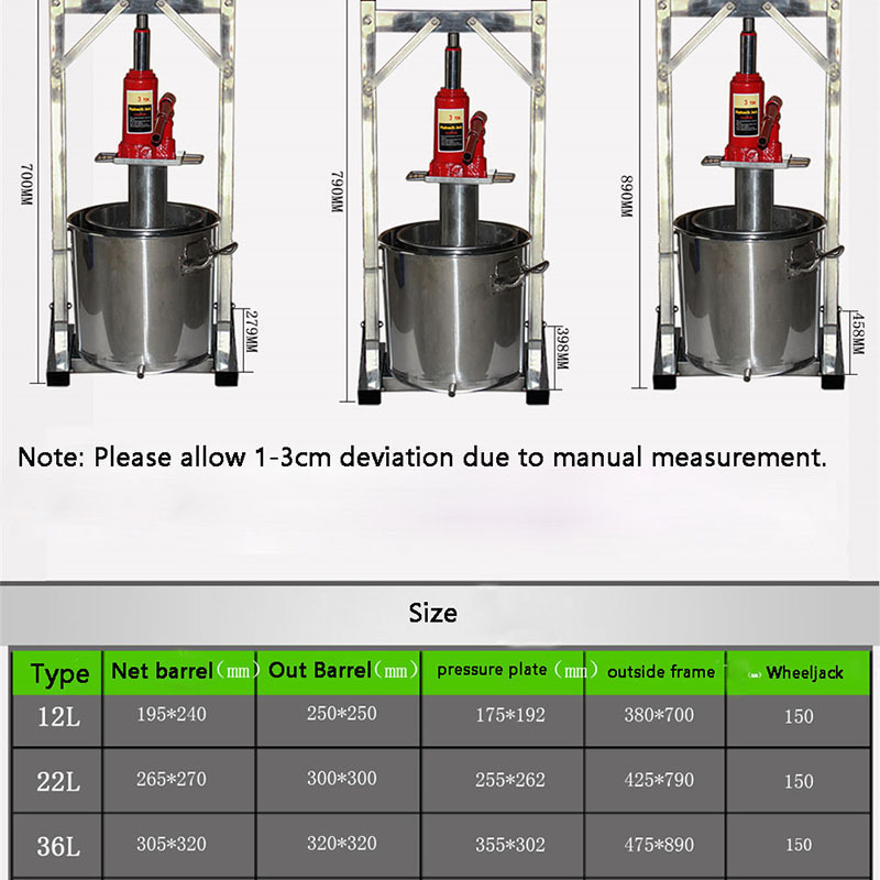 Household Small Stainless Steel Juice Wine Press Manual Grape Press