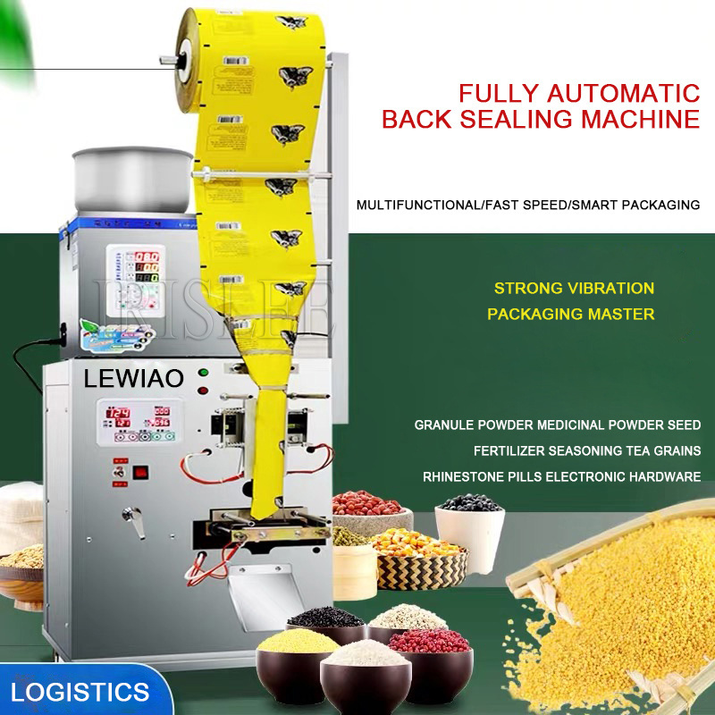 Automatic Packaging Machine Granular Plastic Bags Tea Spices Rice Food Raw Materials Molding Back Seal Packaging Machine