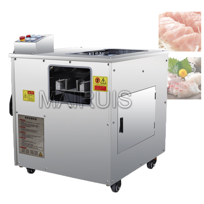 Automatic Salmon Basa Pangasius Tilapia Dory Fish Meat Fillet Oblique Cutting Slicing Processing Making Machine