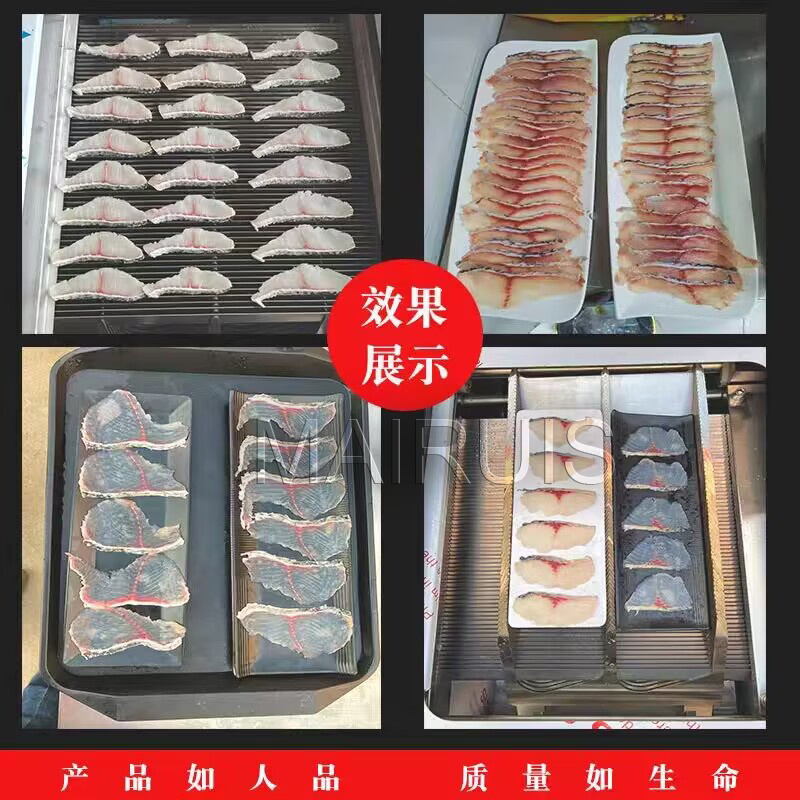 Automatic Salmon Basa Pangasius Tilapia Dory Fish Meat Fillet Oblique Cutting Slicing Processing Making Machine