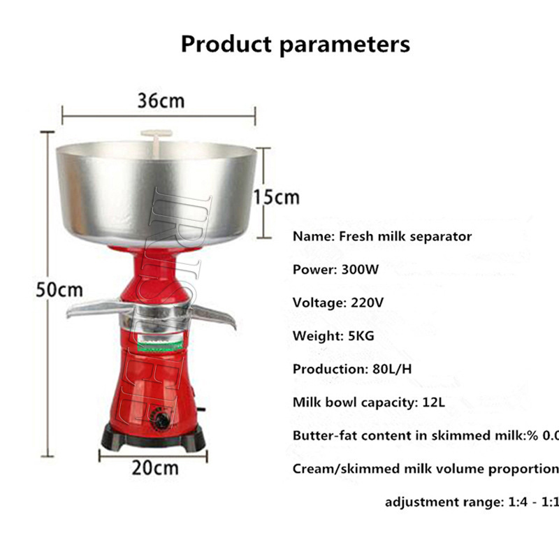 Hand Crank Milk and Cream Separator Skimming Machine Factory Outlet Manual Centrifugal Cream Separator 80L/h cream purifier