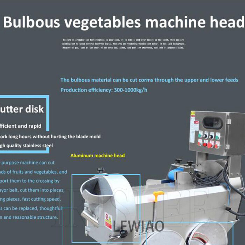 Multi-function Double-head Vegetable Cutter Commercial Stainless Steel Dicer Slicing And Shredding Machine