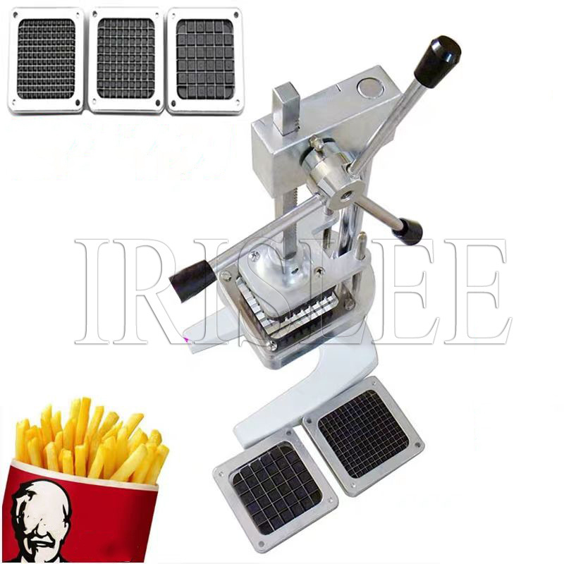 Vertical Manual French Fries Potato Strip Cutting Machine Potato Cucumber Taro Cutters Vegetable Slicer With 3 Blades