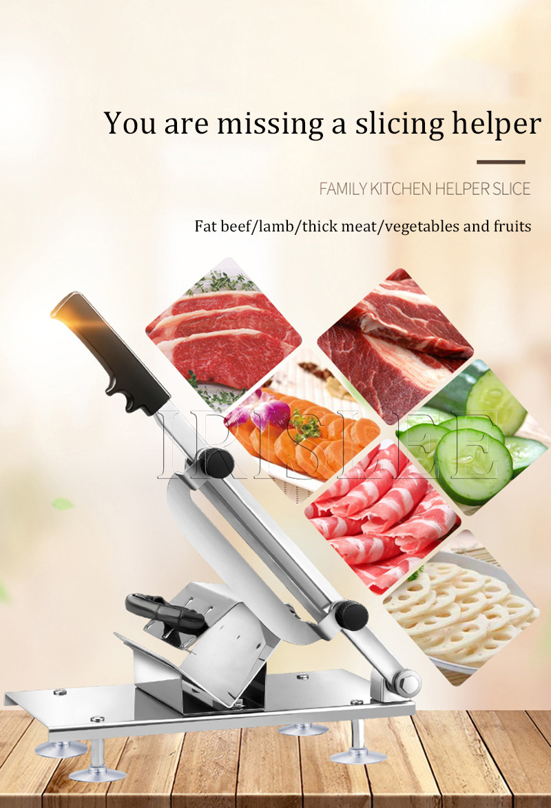 Household Small Meat Slicer Mutton Roll Slicer Stainless Steel Manual Frozen Cut Beef Roll Machine Fruit And Vegetable Slicer