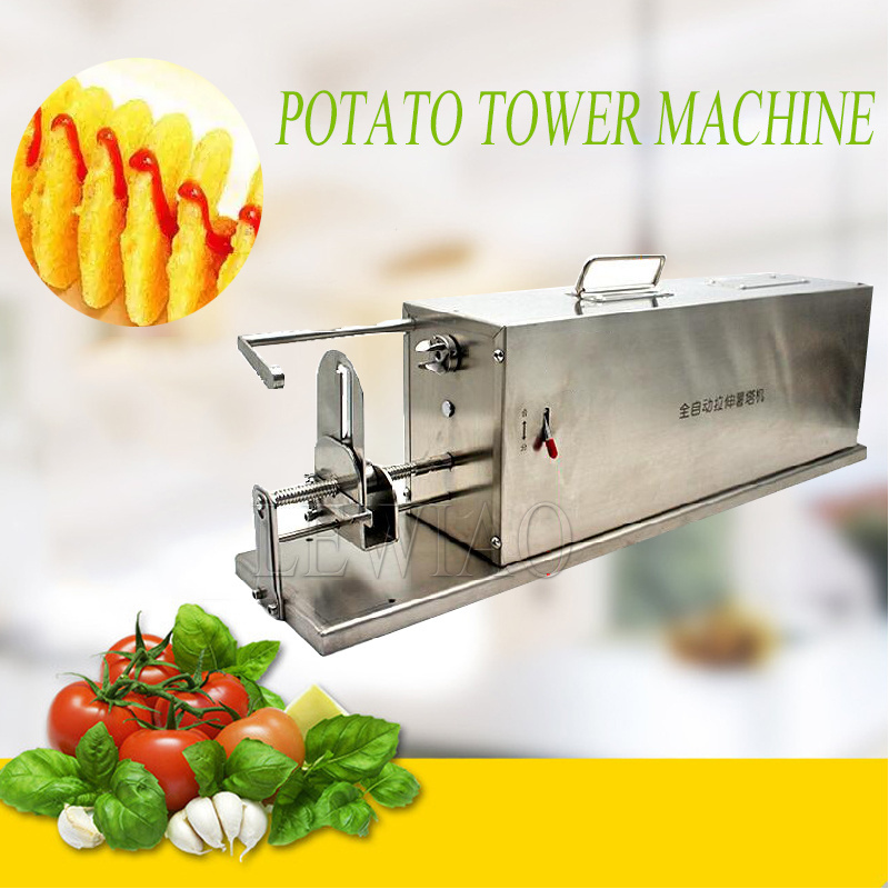 Electric Spiral Potato Slicer Automatic Stretching Of Potato Chips Efficient Potato Tower Machine