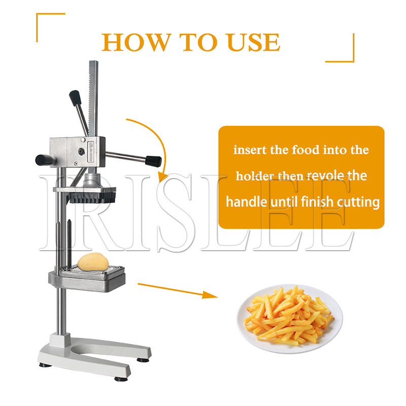 Vertical Manual French Fries Potato Strip Cutting Machine Potato Cucumber Taro Cutters Vegetable Slicer With 3 Blades