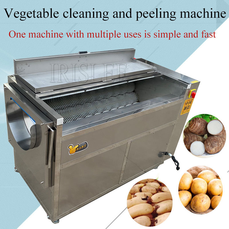 Fruit Vegetable Brush Washing Equipment Cassava Cleaning Ginger Washer Industrial Potato Peeling Machine