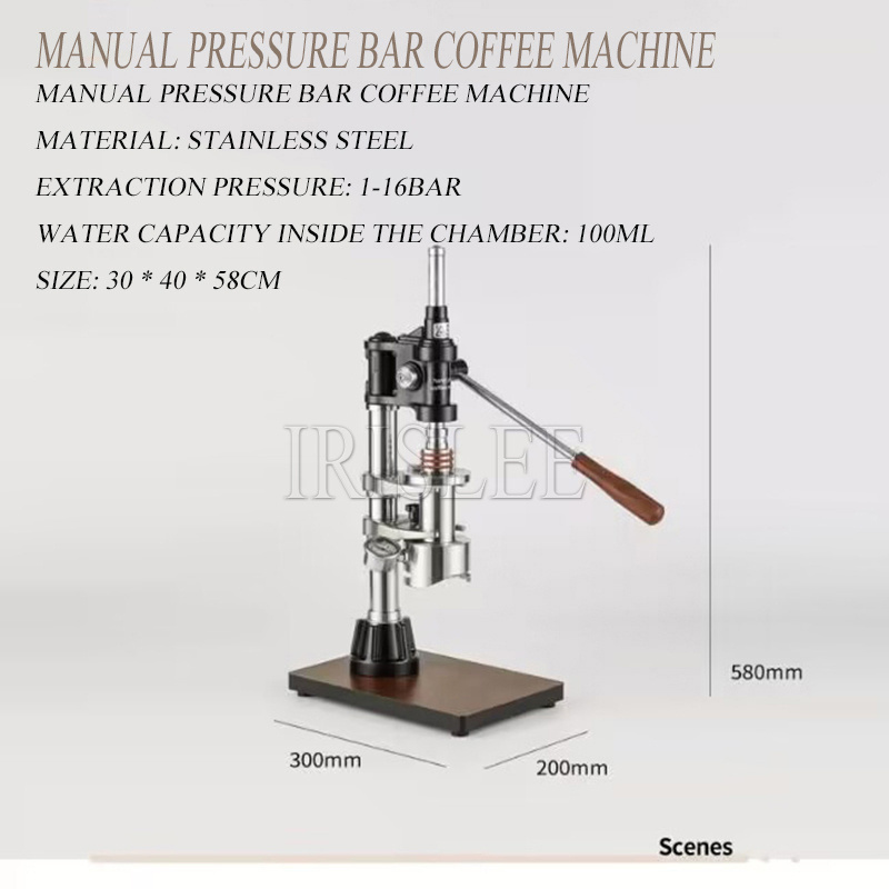 Bar Extraction Variable Pressure Lever Coffee Maker Hand-pressed Coffee Machine 304 Stainless Steel Manual Espresso