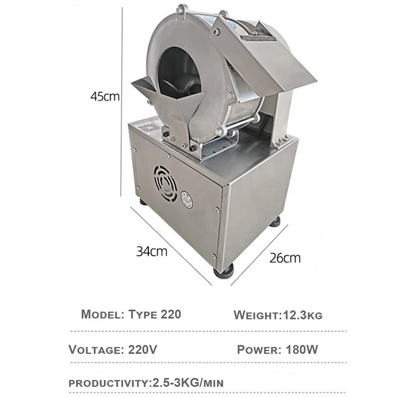 220V 180W Automatic Potato Radish Slicing Machine Multifunction High Efficiency Vegetable Cutter Electric Slicer