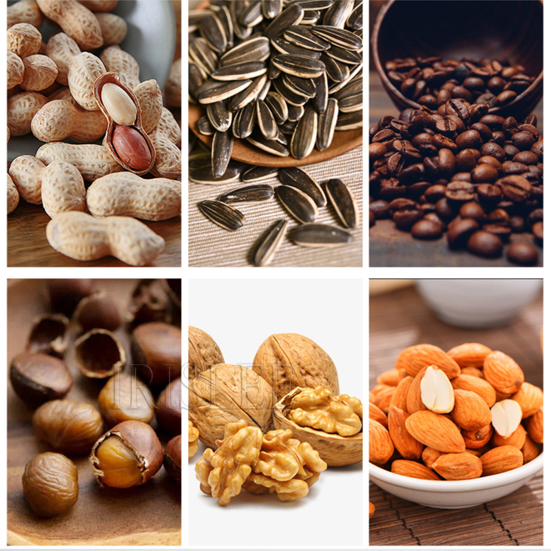 Nut Roaster Industrial Sunflower Seeds Peanut Cashew Nut Chestnut Roasting Processing Machine