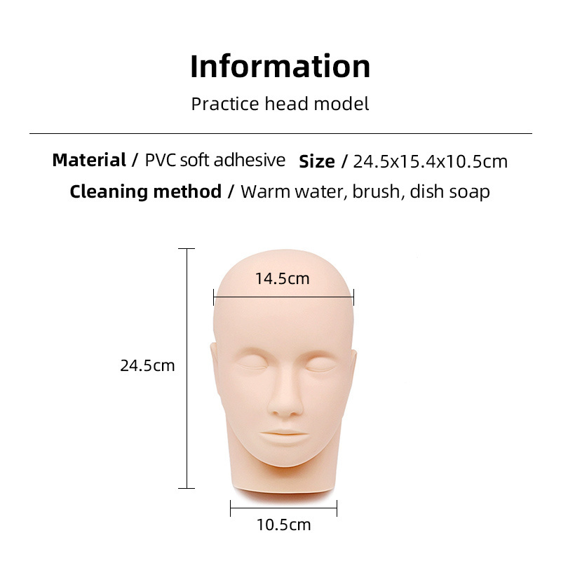 IRISMANLI Beginner Practice Mannequin Model head for lashes extensions Training Head  Eyelashes Cosmetology