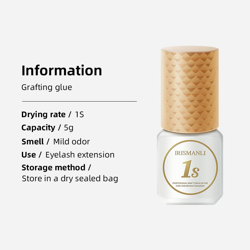 IRISMANLI 1second 5ml Rapid Adhesive Quick Dry Eyelash Extention Glue Professional Lash Extension Glue