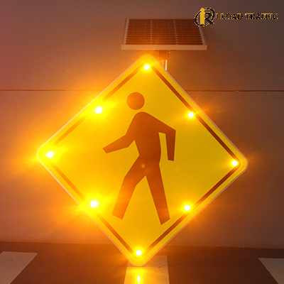 Hot selling Economy Solar Powered Flashing LED PEDESTRIAN CROSSING Sign customized