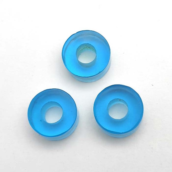 Blue Quartz 14.5x8mm Heishi Big Hole Beads 5mm Drill Gemstone Wholesale price hydro Gemstone large Hole flat Beads