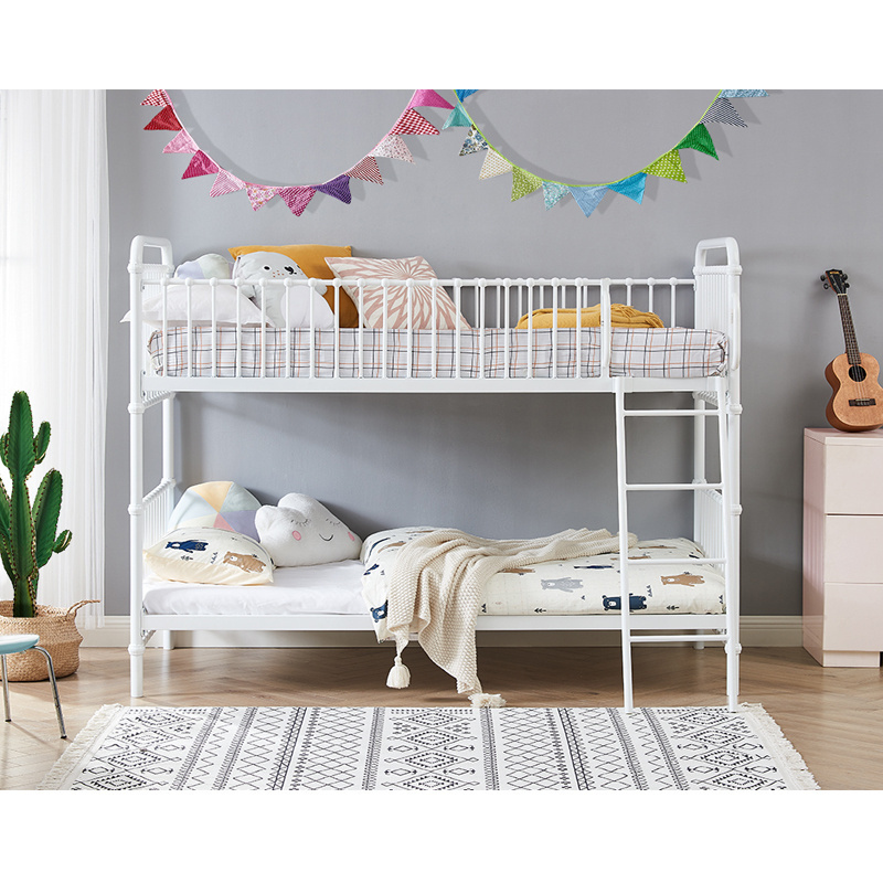 Factory Custom Metal  Bed Frame Bedroom Furniture Home School Murphy Girls child Double Deck Bunk Bed for Kids