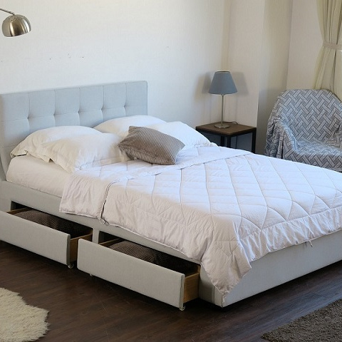 bedroom furniture tufted upholstered storage bed with drawers