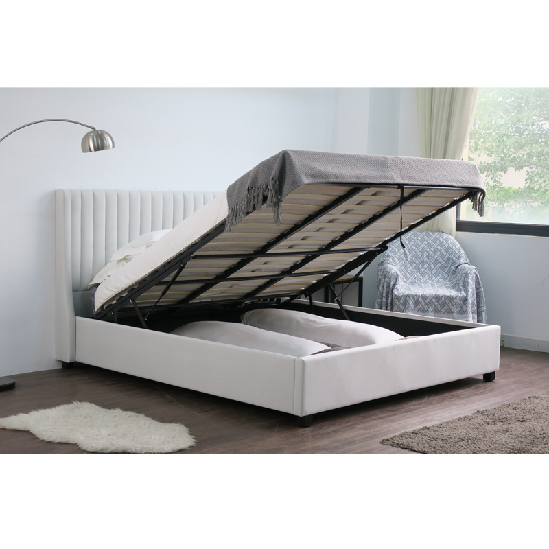 Luxury High Quality Modern Ottoman Lift Bed Velvet Queen Size Storage Bed Frame Upholstered Bed with Storage