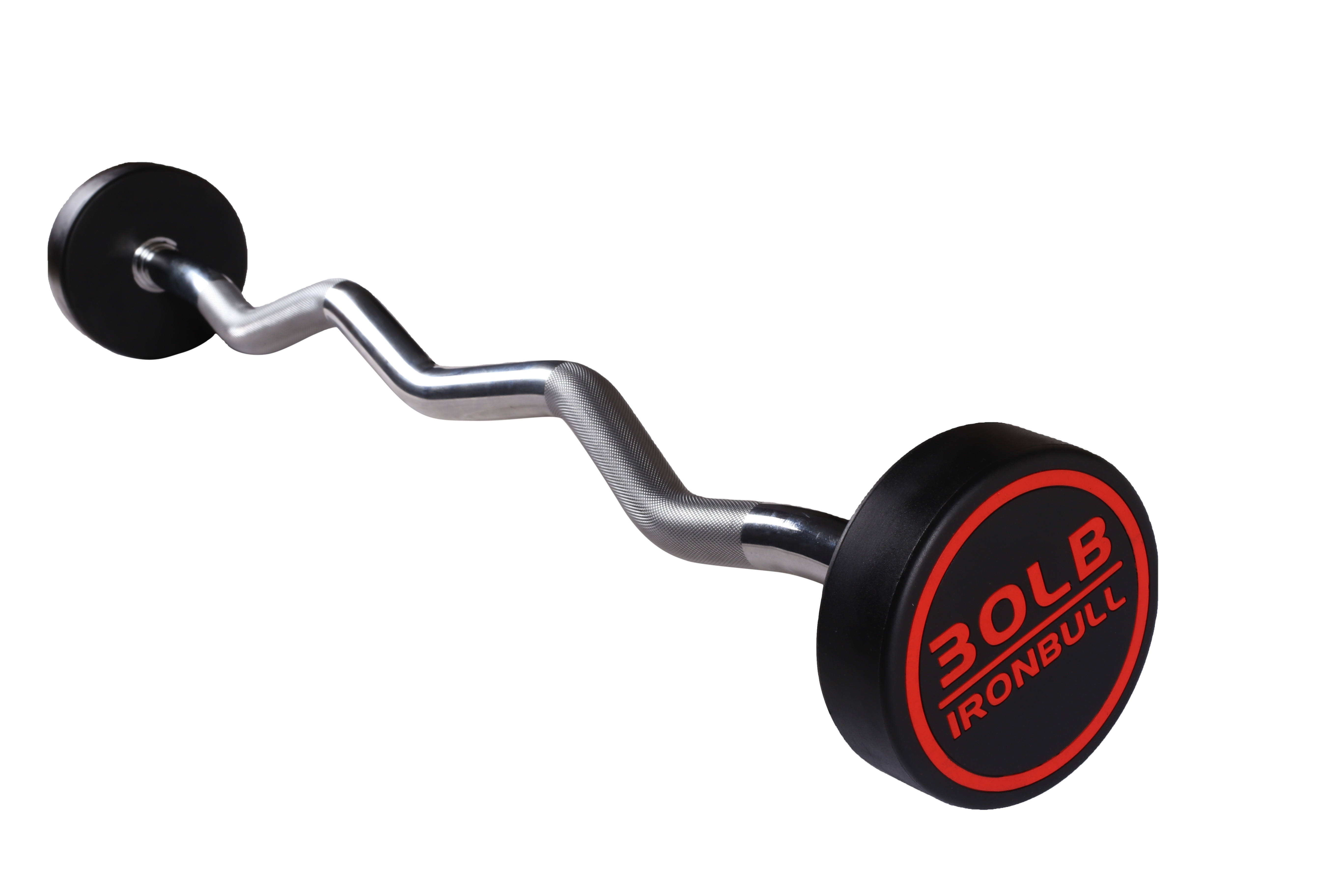 professional fixed curl rubber barbell with IRON BULL