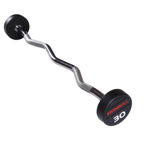 professional fixed curl rubber barbell with IRON BULL