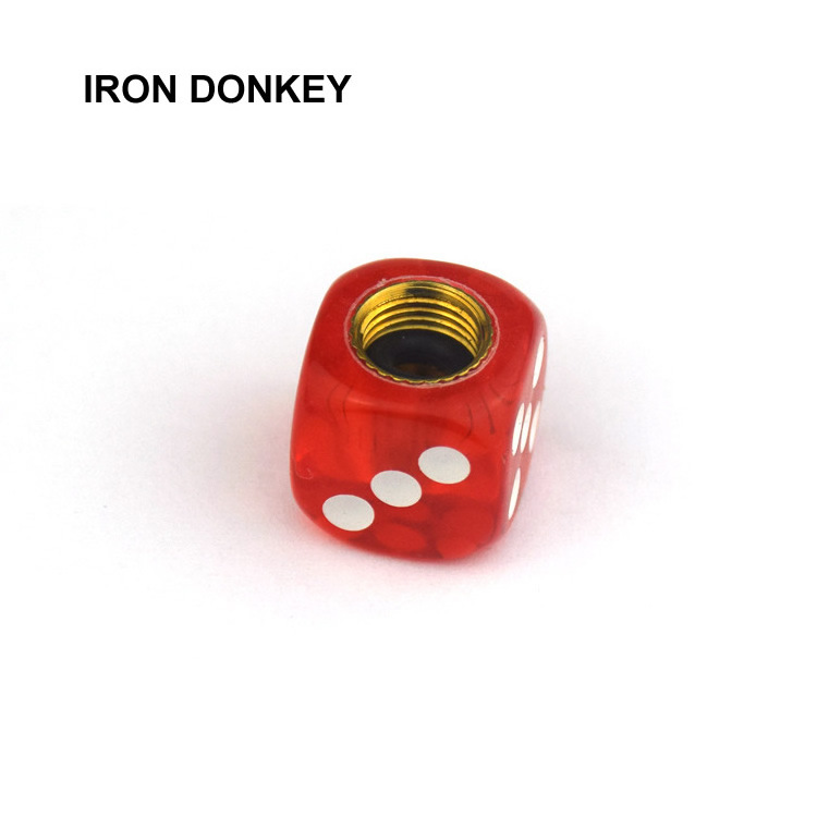 Iron Donkey Universal Cap Set Valve Cap Bicycle Acrylic Transparent Right Angle Dice Tire Valve Cap