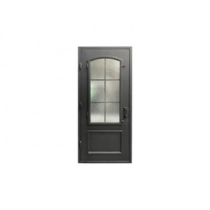 Modern Minimalist French Entry Door Popular Wrought Iron Glass Design for Interior Bedroom Use