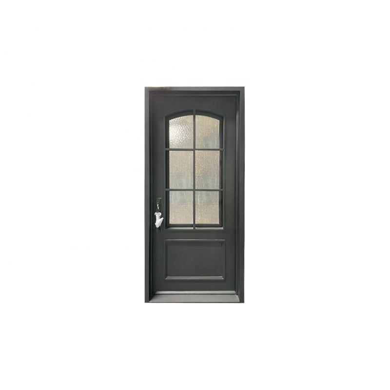 Modern Minimalist French Entry Door Popular Wrought Iron Glass Design for Interior Bedroom Use