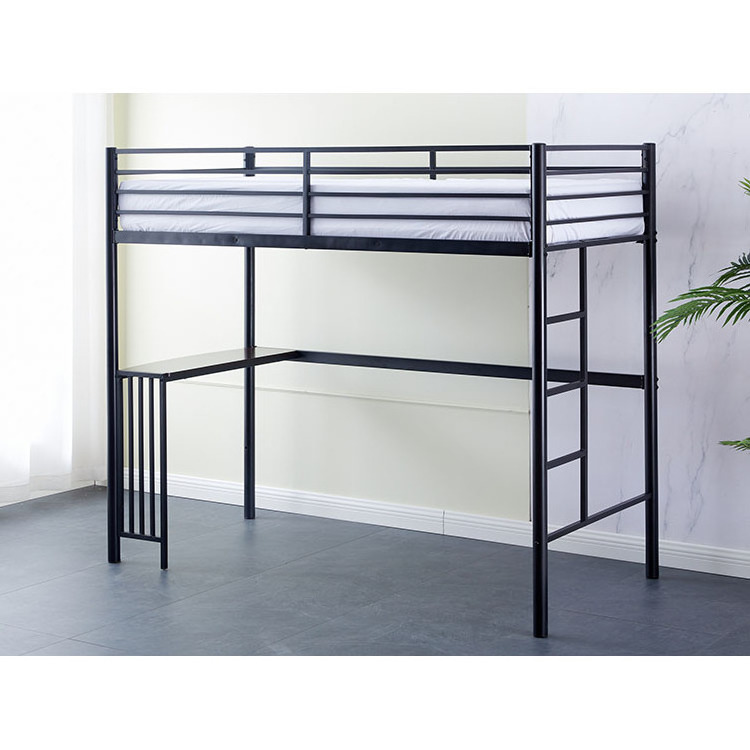 Bedroom Furniture Wholesale Double Queen Full Size Industrial Metal Frame Iron Metal Bunk Loft Beds With Single Bed Or Desk