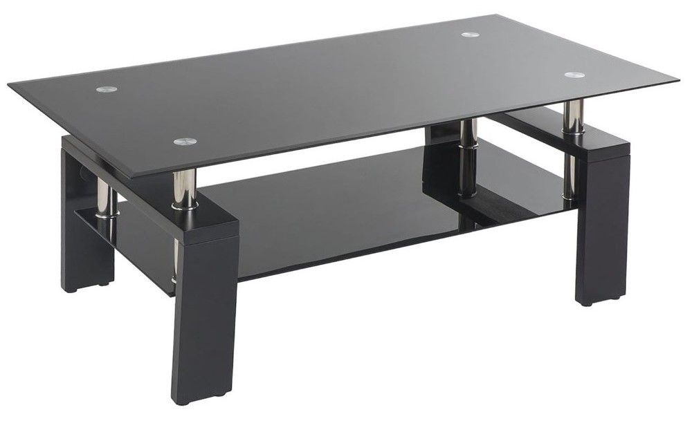 Modern black painted glass center table living room furniture coffee table