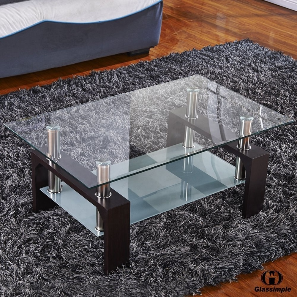 modern design living room furniture mirror tempered glass coffee table