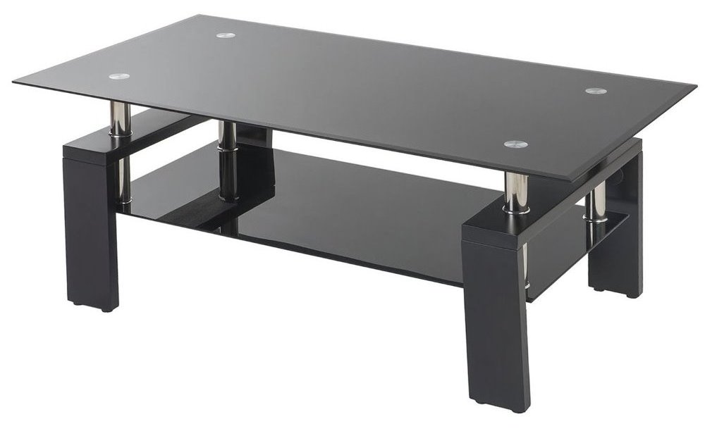 Modern black painted glass center table living room furniture coffee table